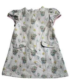 Sage & Lilly Girls 3T Floral Dress White Sleeveless Cotton Pocket Dress
